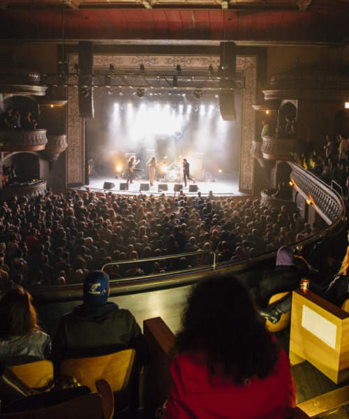 Band playing on stage at Thalia Hall in Chicago