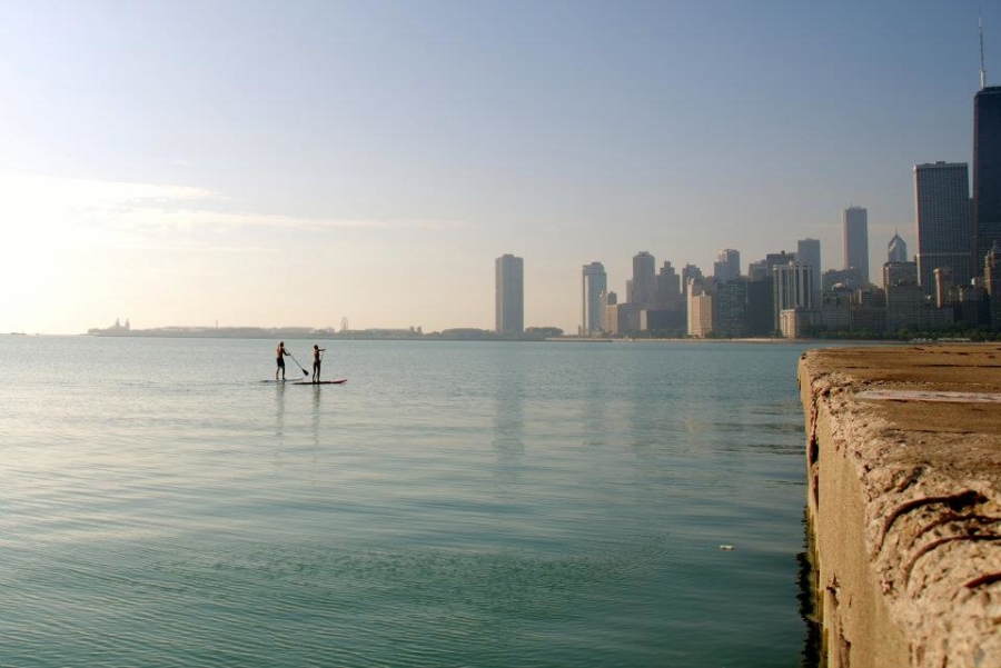 Lake Michigan paddleboard